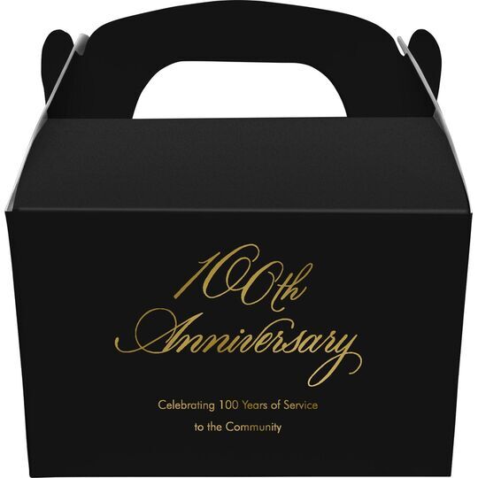 Elegant 100th Anniversary Gable Favor Boxes